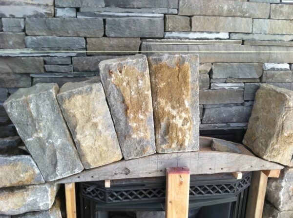 cincinnati fieldstone arch fireplace