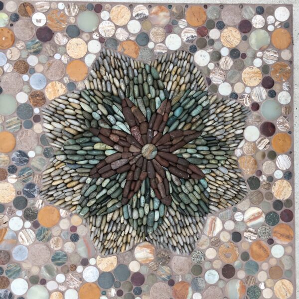 Pebble mosaic paving sculpture